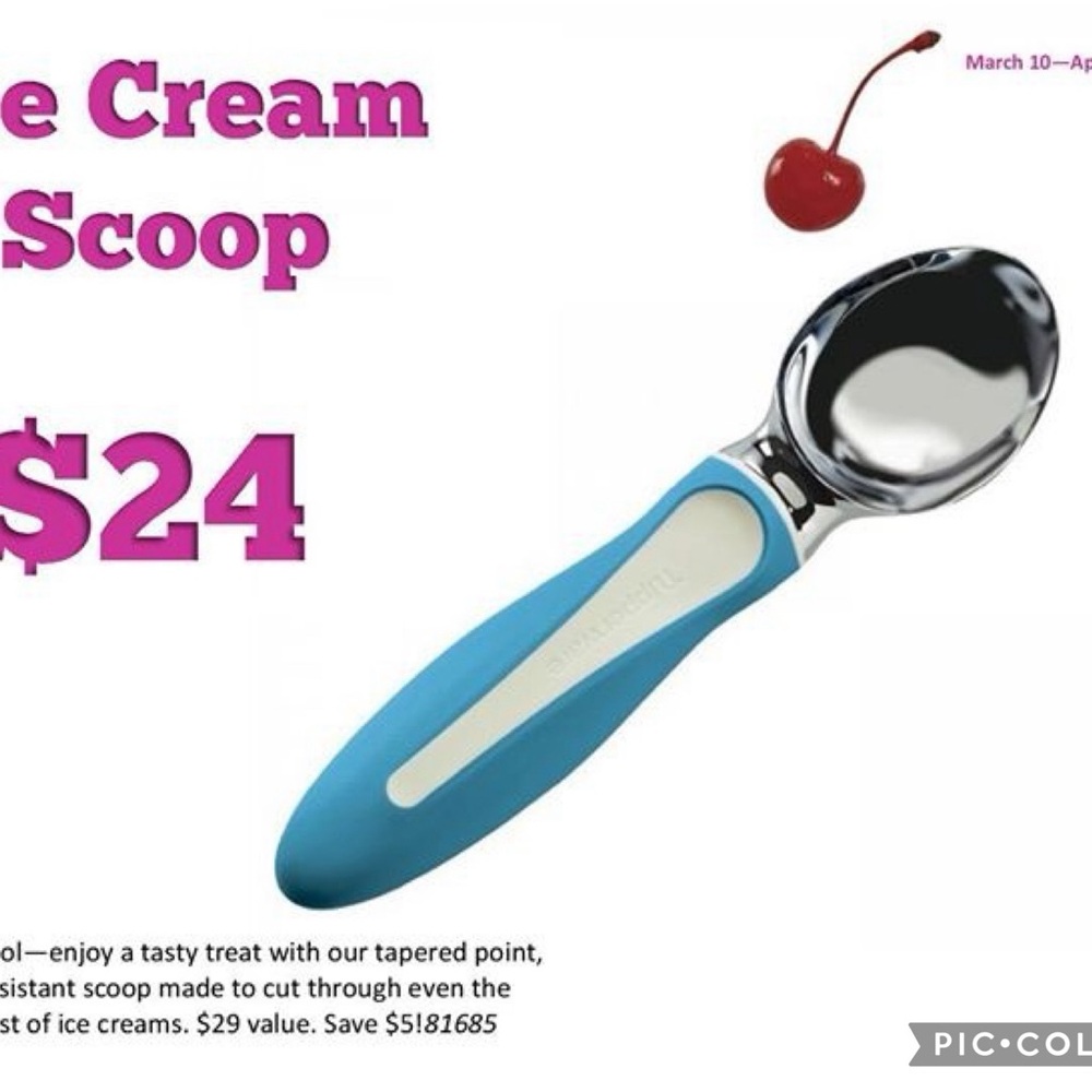 Blue and White Ice Cream Scoop